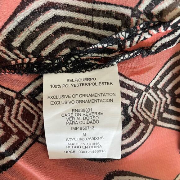 DEMOCRACY Peasant Top Size Medium Lightweight Sheer Y2K Boho Geometric - Picture 11 of 12